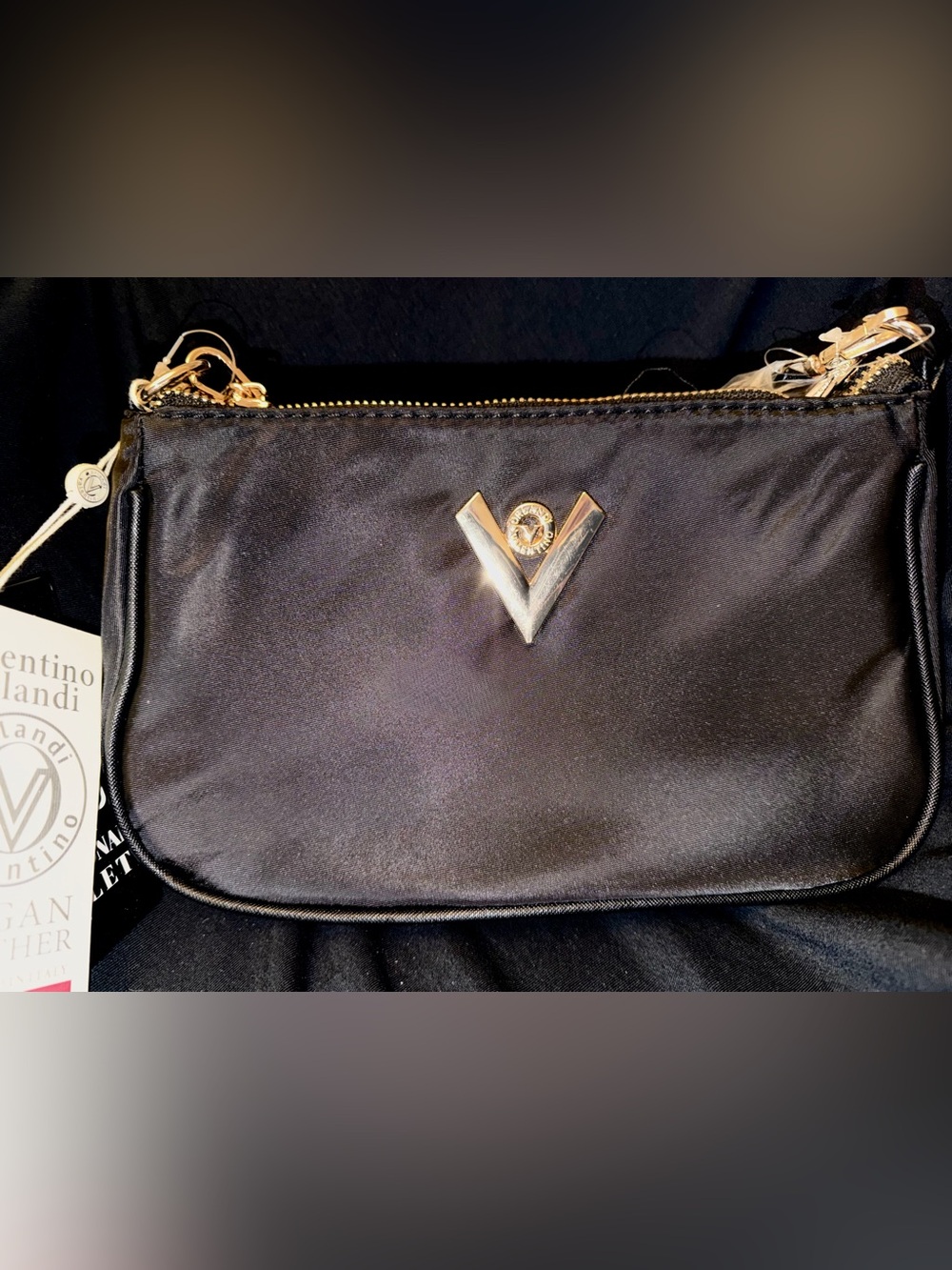 Valentino Orlandi Black Nylon Crossbody Handbag & Wallet